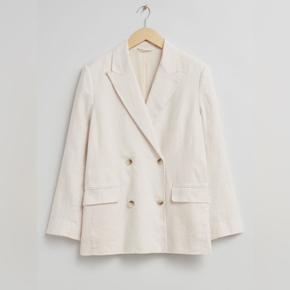 & Other Stories Relaxed Double-Breasted Linen Blazer